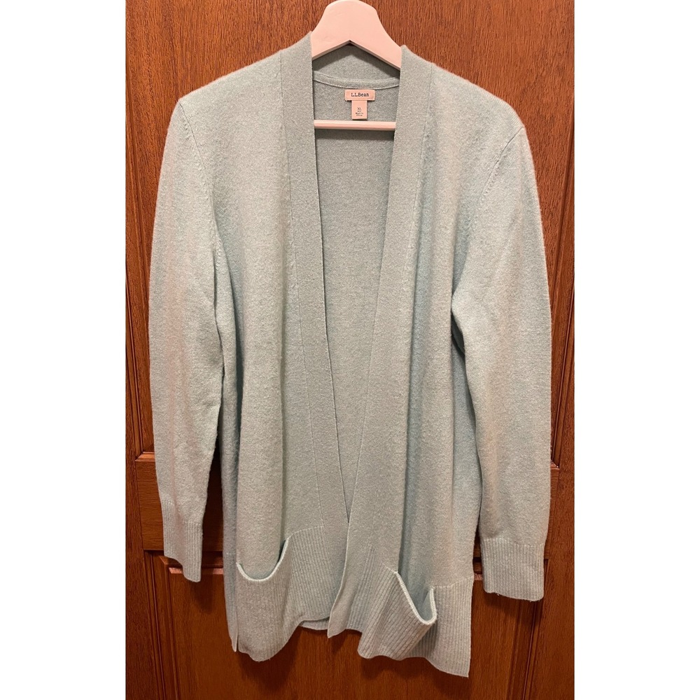 LL Bean Womens XL Cashmere Open Front Cardigan Quiet Luxury with Pockets